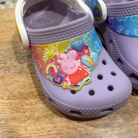 PEPPA PIG LAVENDER PURPLE TODDLER CROCS SIZE 5 - Picture 9 of 11
